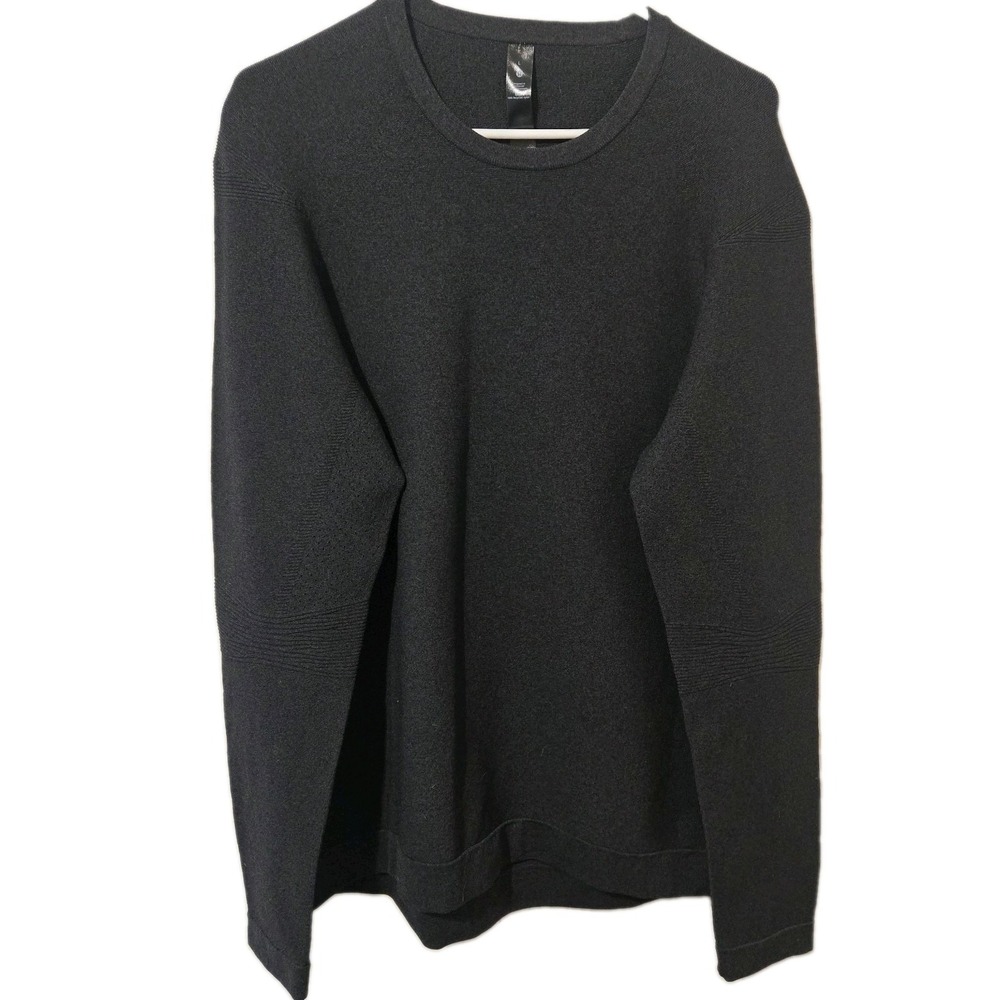 Lululemon Men's Textured Knit Crewneck Pullover Sweater Dark Gray Size Large